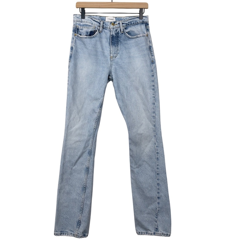 FRAME Straight Leg‎ High Rise Jeans 27 Light Wash Denim